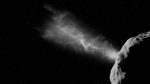удар аппарата DART о поверхность астероида