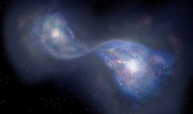 Слияние двух галактик B14-65666
