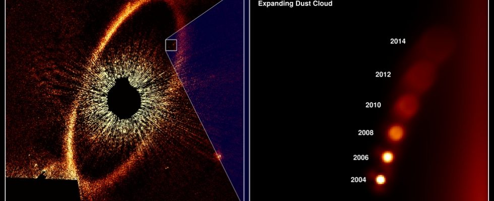 расширения пылевого облака в системе звезды Фомальгаут